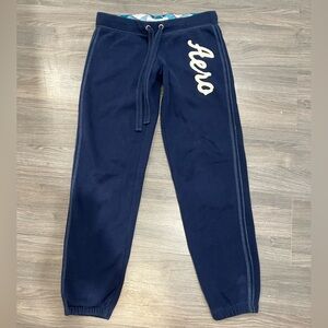 Aeropostale Y2K Blue Plaid Lined Cuffed Sweatpants
